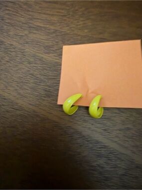 Yellow Hoop Earrings - Women's Fashion Accessory